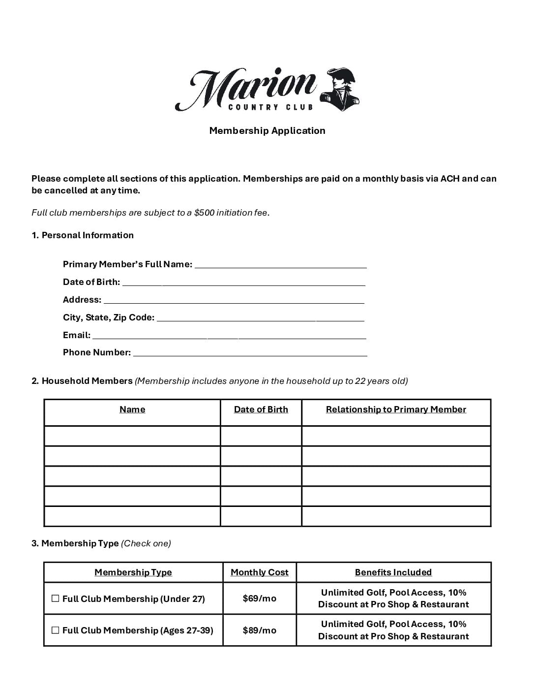 MCC 2026 Full Membership Application